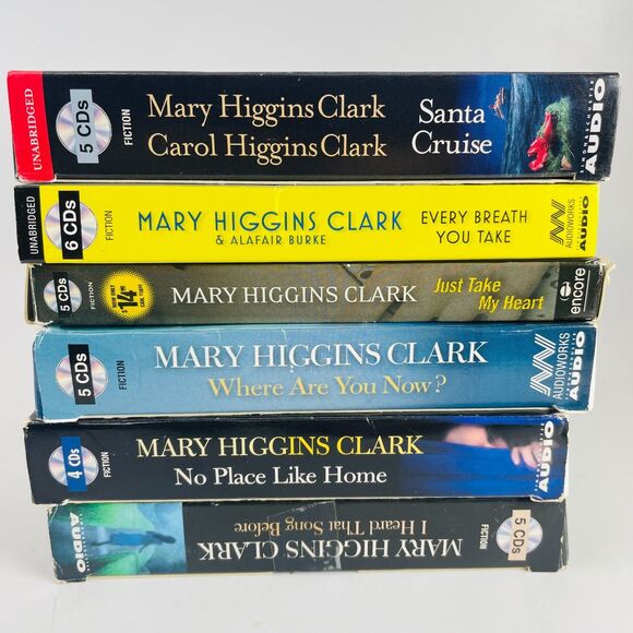 Lot of 6 VTG Mary Higgins Clark Audiobooks on CD Santa Cruise No Place Like Home - Picture 1 of 8